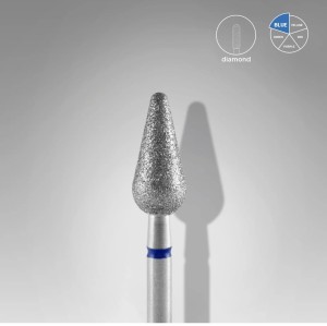 Frez diamentowy grusza zaokrąglona niebieska EXPERT średnica 5 mm / część robocza 12 mm